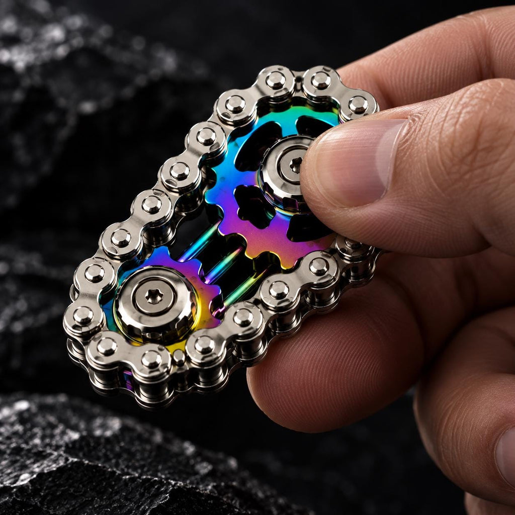 Spinner chaîne de vélo : multicolore tenu en main