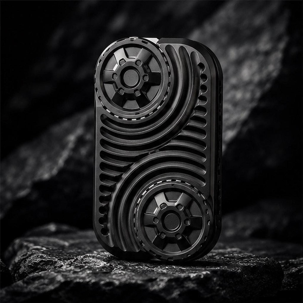 Slider magnétique strié : noir posé sur pierre