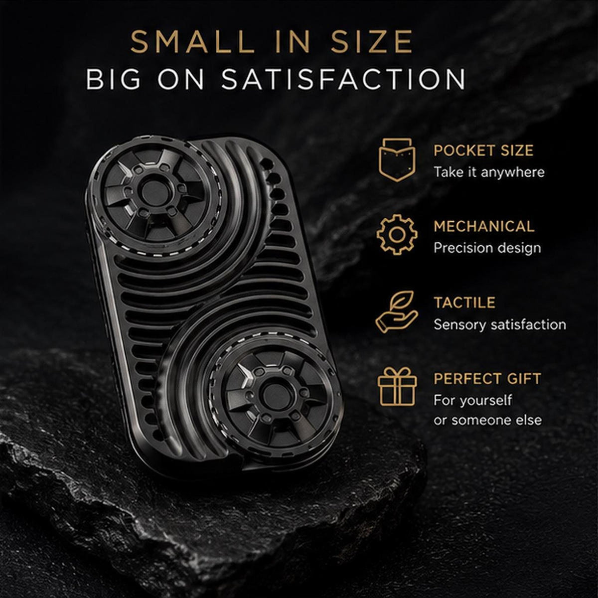 Slider magnétique strié : présentation du modèle noir à double commande